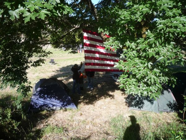 Kat Setting up the Flag