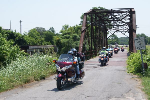 Crossing the Rock Creek Bridge