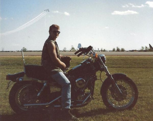 Me, my shovelhead, Blue Angels in Louisiana 1984