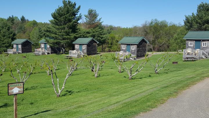 View of the cabins from the Blue Ridge Parkway