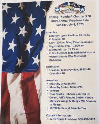 Rolling Thunder Chapter 3 NJ Annual Freedom Ride
