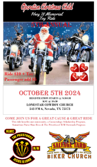 5th Annual Operation Christmas Child Memorial Toy Ride