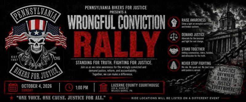 2026 Wrongful Conviction Rally Meet-Up & Ride Locations