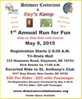 Delaware Centurions MC 1st Annual Run for Fun Benefiting Kay’s Kamp