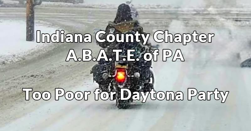 ABATE Too Poor for Daytona Party