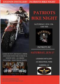 PATRIOTS & WIDOW SONS - BIKE NIGHT