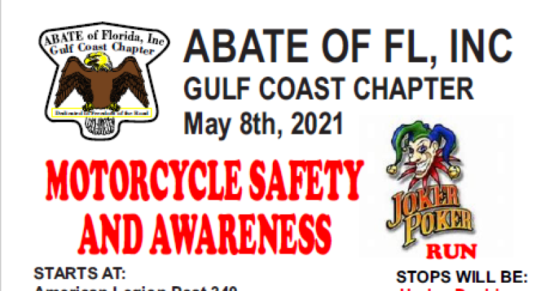 ABATE Gulf Coast Chapter Motorcycle Safety & Awareness Poker Joker Run