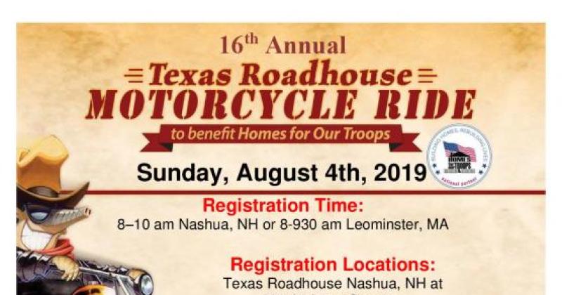 16th Annual Texas Roadhouse Motorcycle Ride benefiting Homes for our Troops
