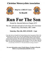 Christian Motorcyclists Association Annual Run for the Son - Help a great cause!