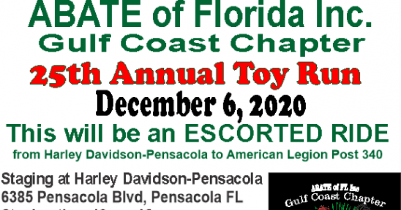 ABATE of Florida Inc Gulf Coast Chapter 25th Annual Toy Run
