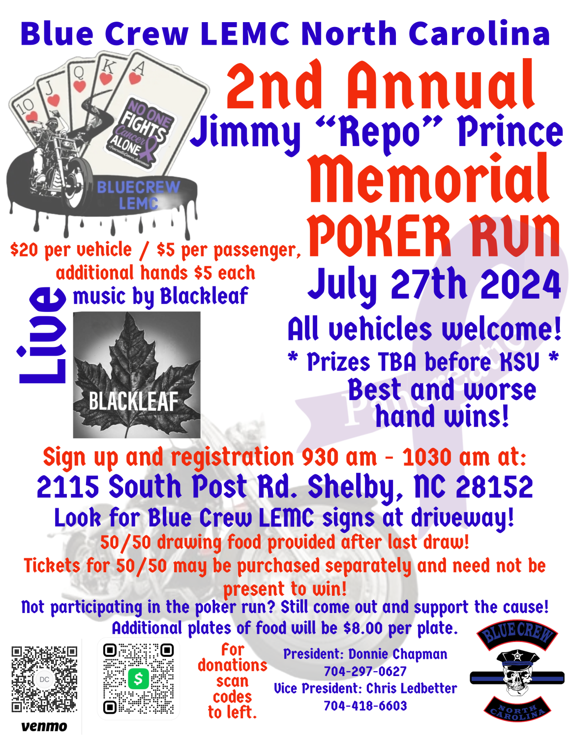 2nd annual Jimmy "REPO" Prince Memorial Poker Run