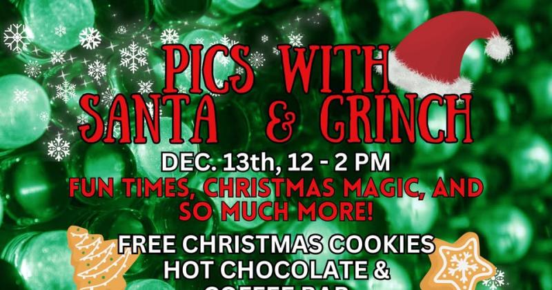 Pics with Santa & The Grinch at Riders Harley