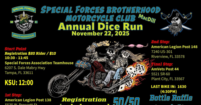 Special Forces Brotherhood  MC MacDill  Annual Dice Run