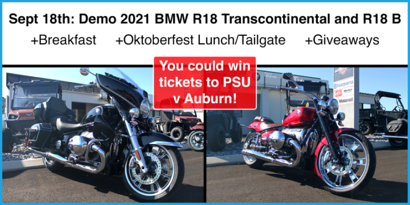 National BMW R18 Demo Day: Demo Rides and Oktoberfest Lunch+Tailgate
