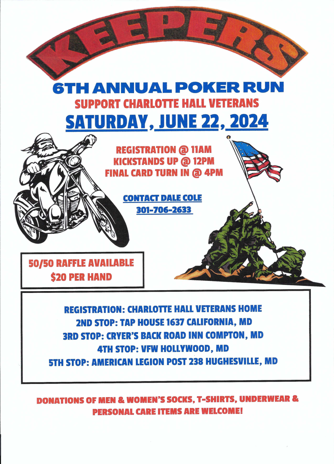 KEEPERS Charlotte Hall Veterans Home Poker Run