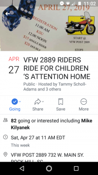 VFW Ride for Children's attention home