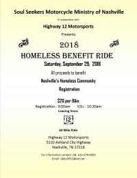 2018 Soul Seekers Homeless Benefit Ride