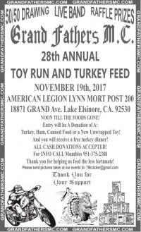 Grand Fathers M/C (So. Cal.) Toy Run / Turkey Feed