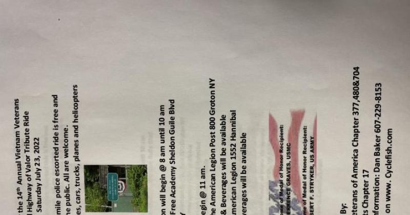14th Annual Rt 38 Vietnam Veterans Memorial Tribute Ride
