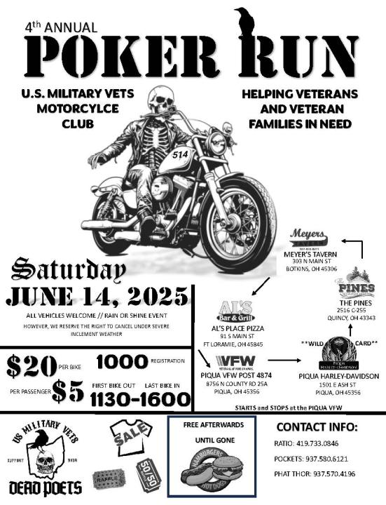 U.S. Military Vets MC – Dead Poets Poker Run